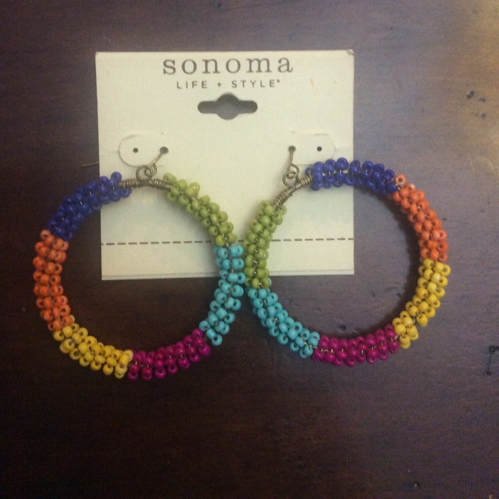 Colorful hoop earrings from Kohl’s/ Sonoma line.